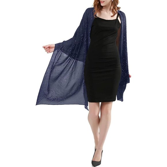 Girls C. Navy Blue Shawls and Wraps Shine Bright Like a Diamond - Picture 3 of 7